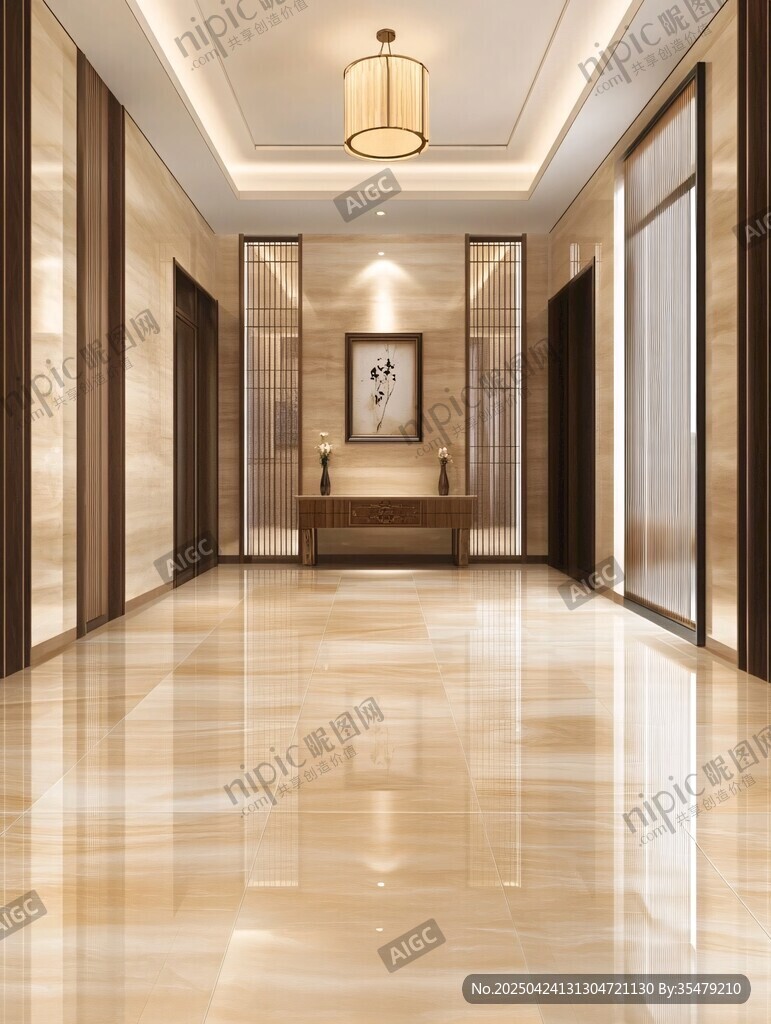 中式典雅走廊空間設(shè)計(jì)