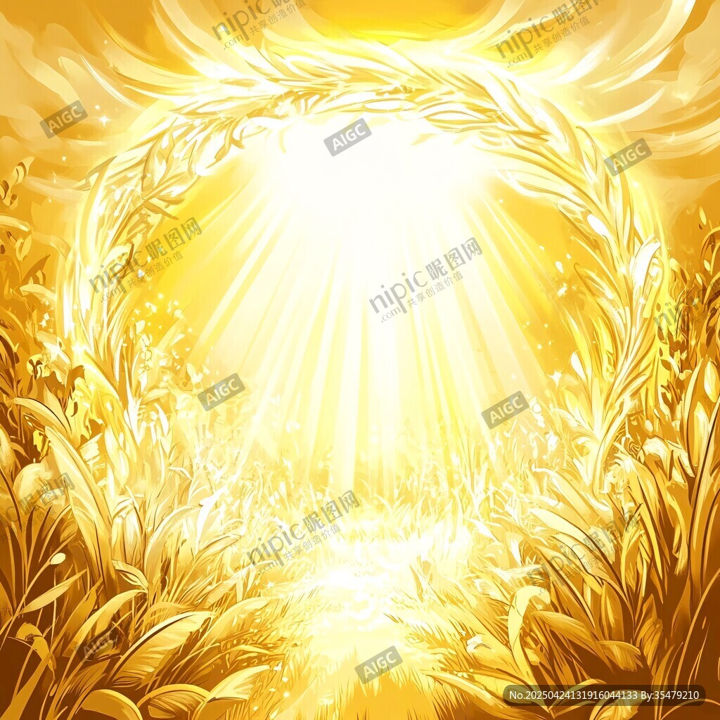金色光芒中的植物夢(mèng)幻景象