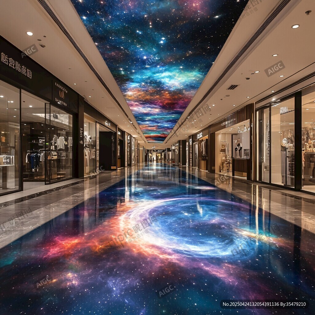 夢幻星空商場通道地面設(shè)計(jì)