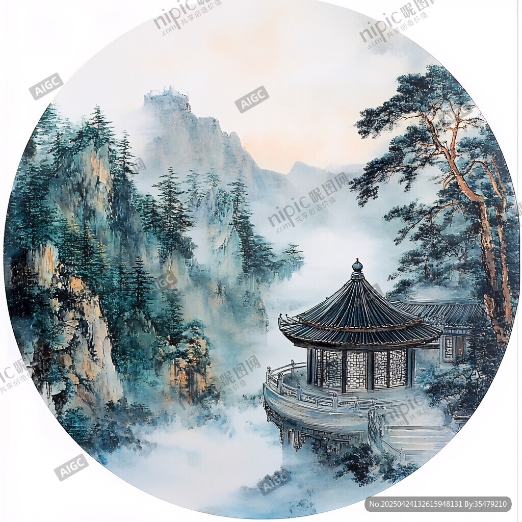 中式山水間的雅致亭閣