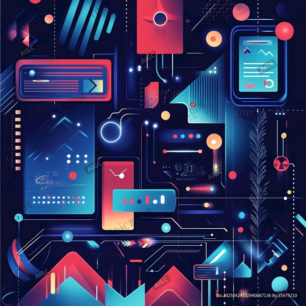 科技感界面元素插畫設(shè)計(jì)