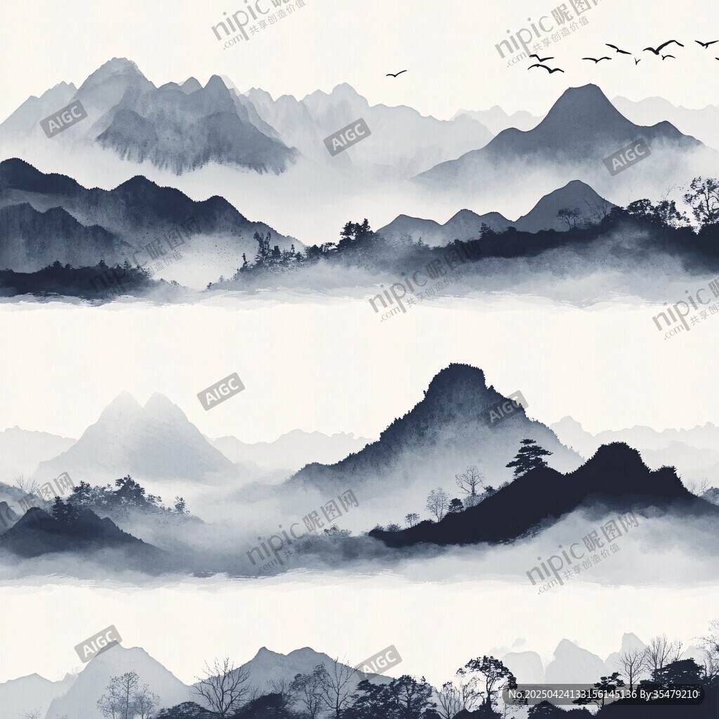 水墨山水意境圖