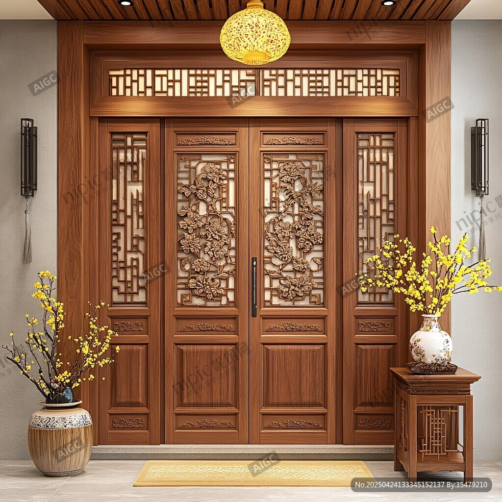 中式雕花木門(mén)的雅致入戶(hù)