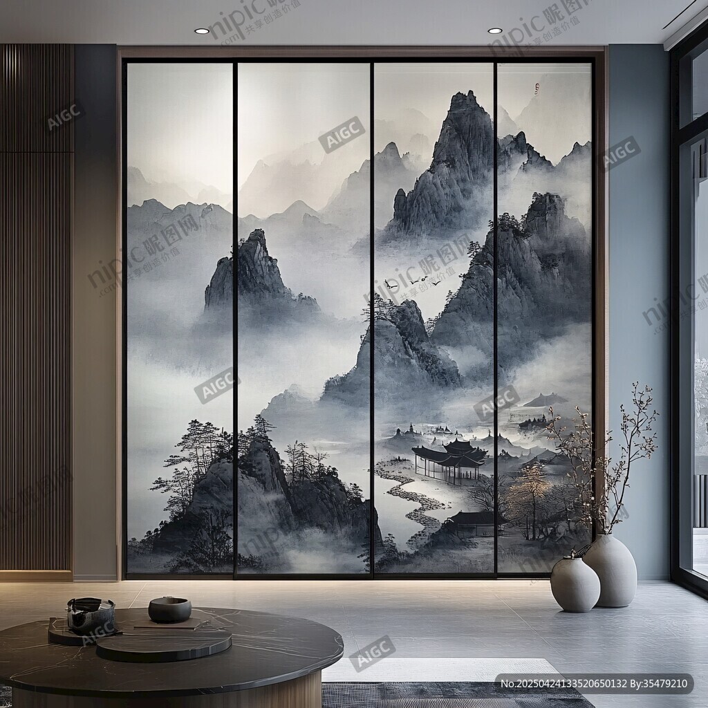 中式山水屏風(fēng) 雅致家居風(fēng)