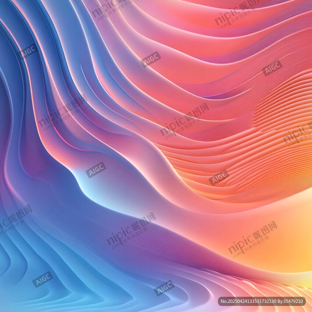 夢幻漸變流體波紋背景圖