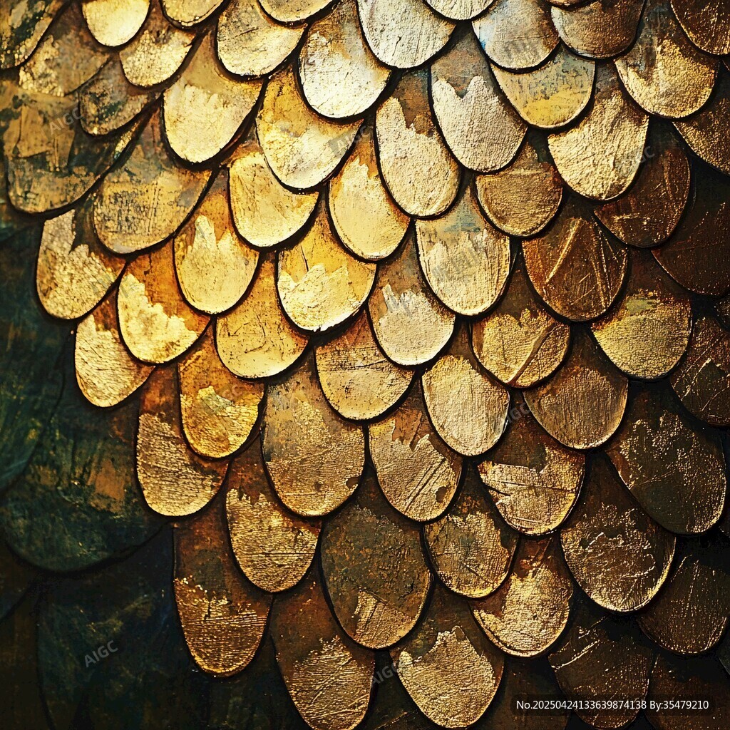 金色鱗片紋理背景圖案
