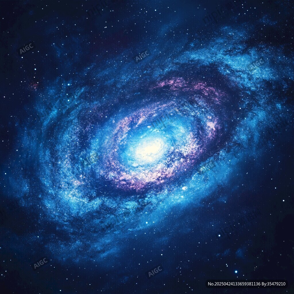 夢(mèng)幻藍(lán)色星系宇宙圖景