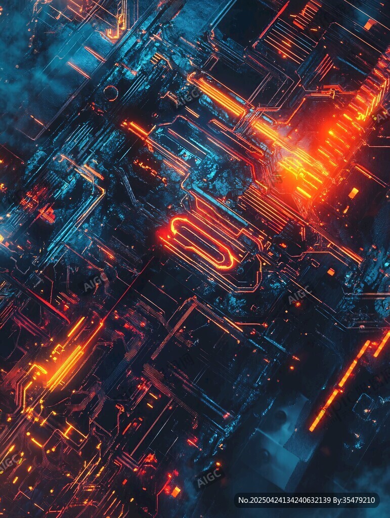 未來感電路板發(fā)光特效圖