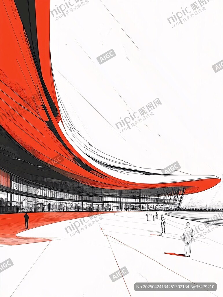 現代流線型建筑外觀設計