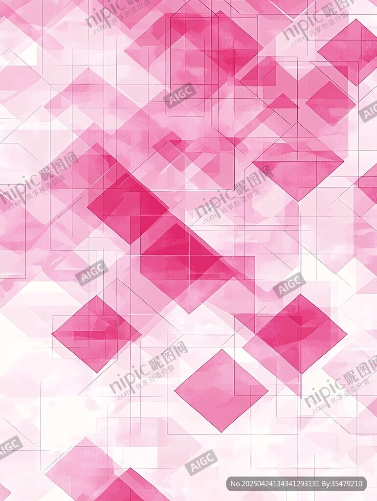 粉色幾何方塊抽象背景圖