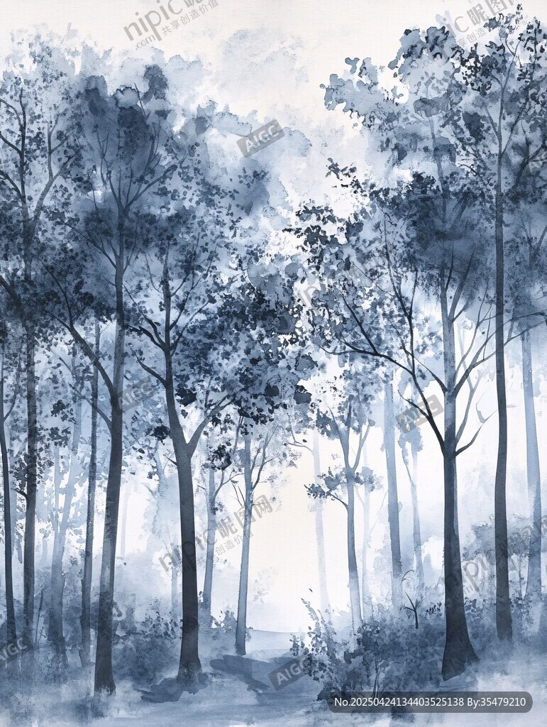 藍調迷霧森林夢幻景致