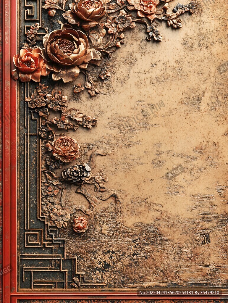 中式雕花復(fù)古裝飾背景圖
