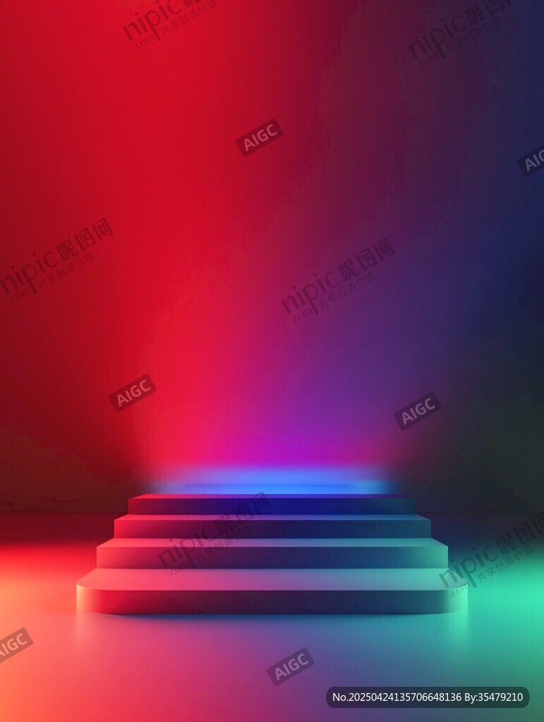 夢幻炫彩階梯舞臺背景