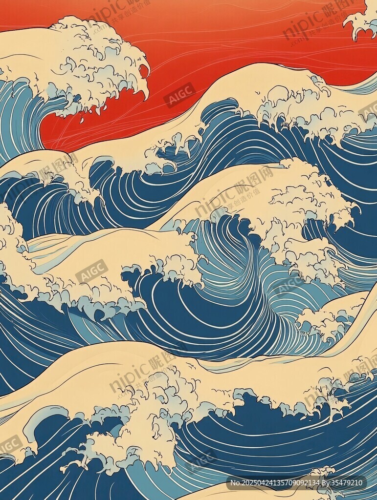 海浪洶涌的壯麗景象