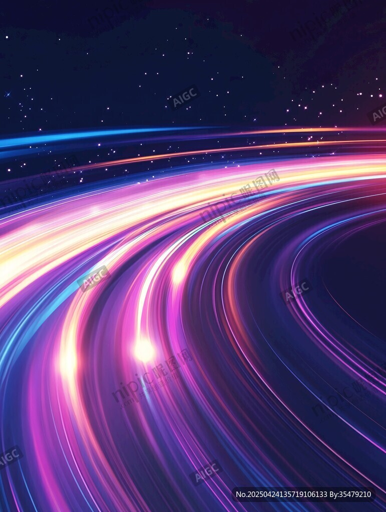 夢幻流光軌跡星空背景
