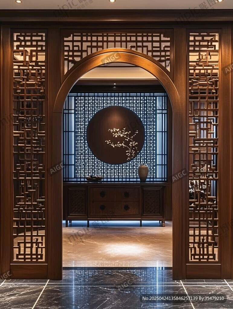 中式古典屏風營造雅致空間