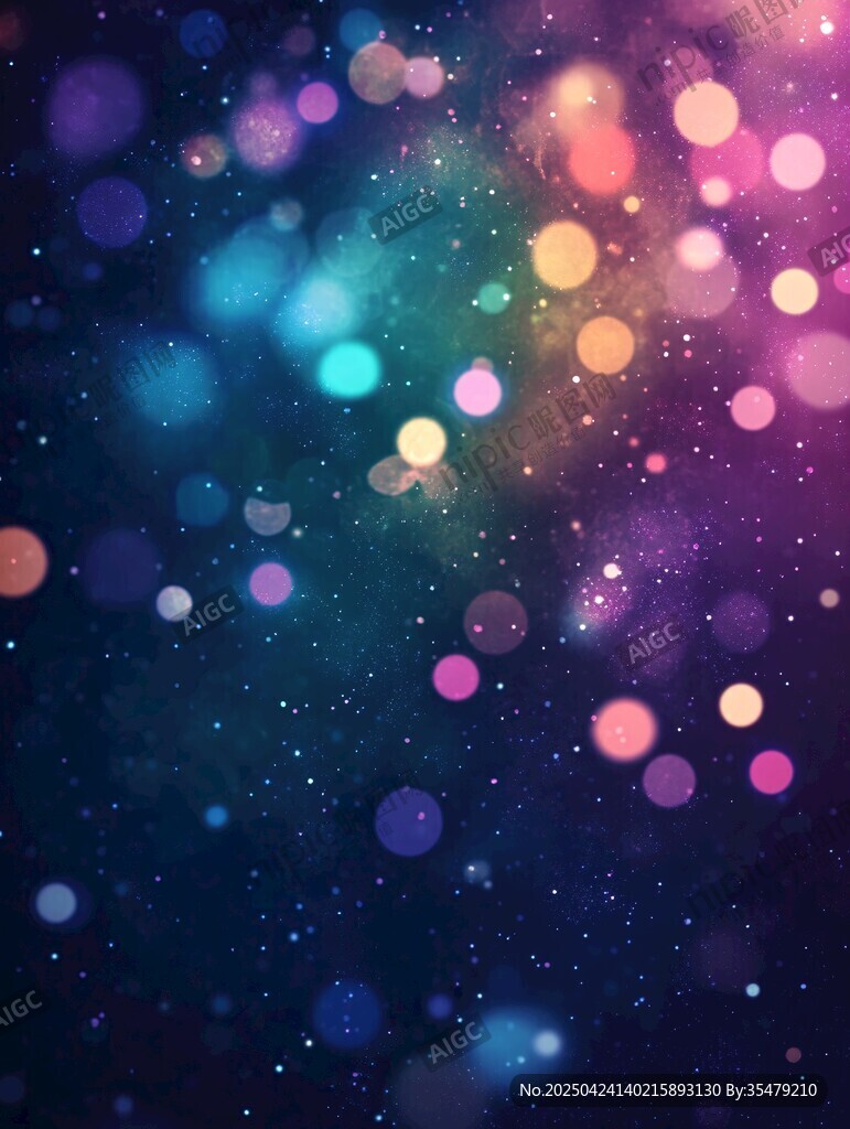 夢幻光斑星空背景圖