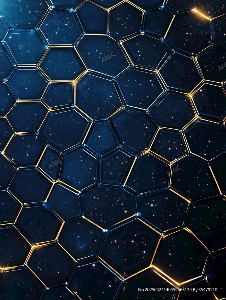 科技感六邊形星空背景圖