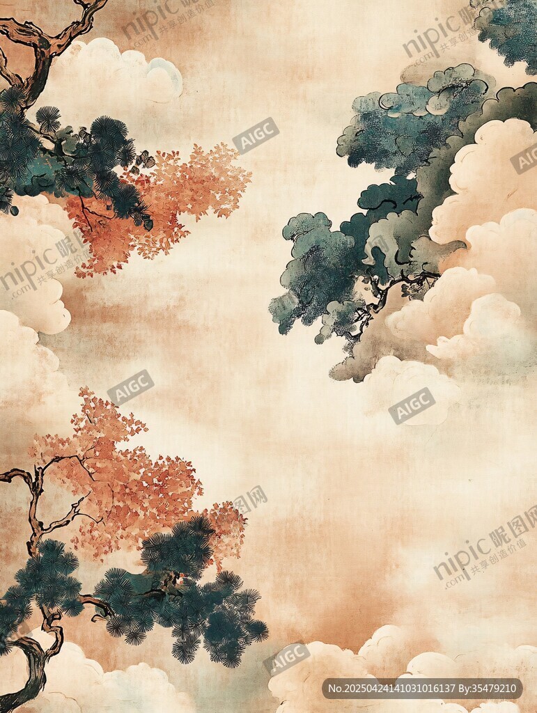 云間松楓圖