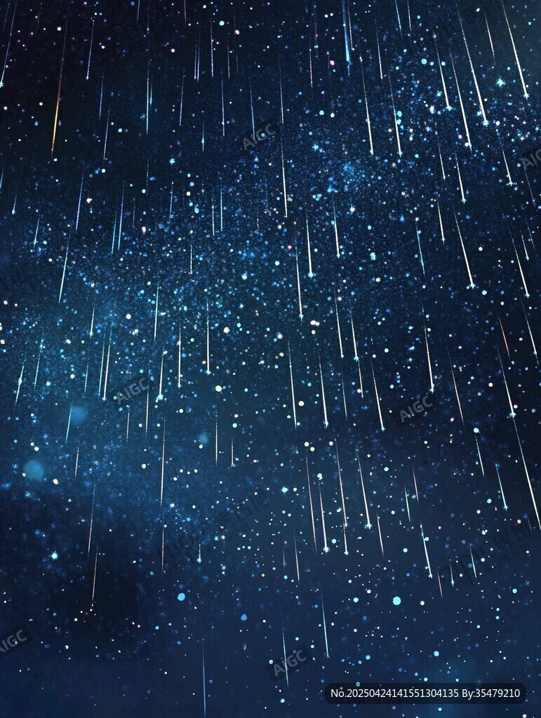 夢(mèng)幻星空流星雨浪漫景象