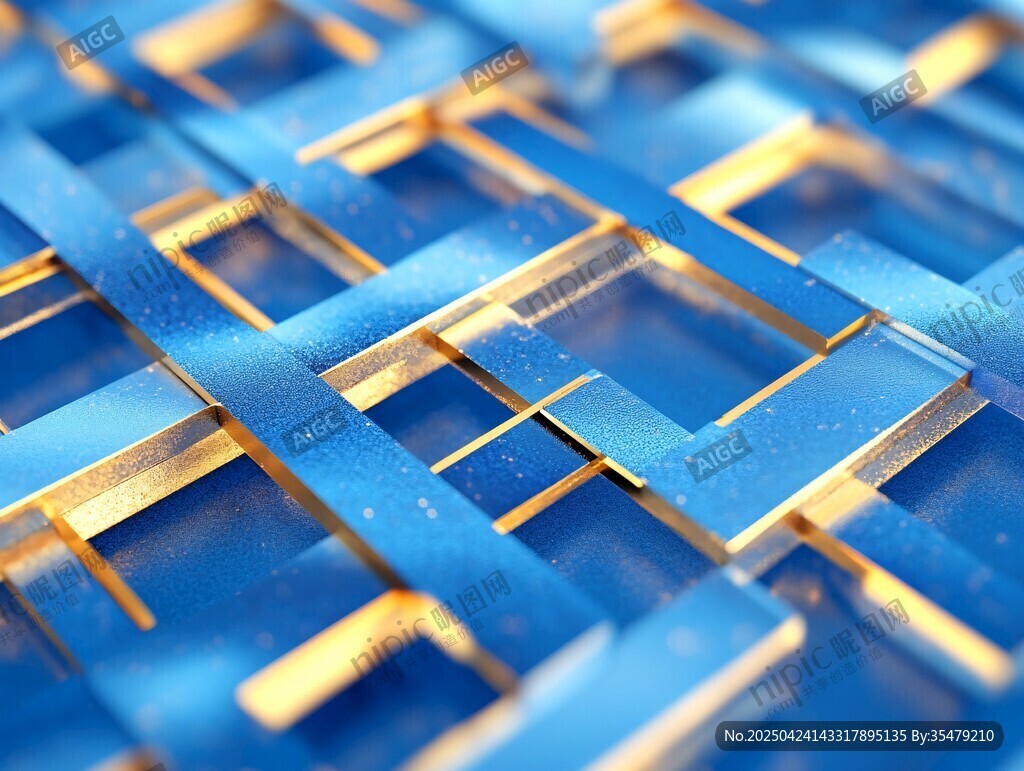 藍金交織網格紋理圖案