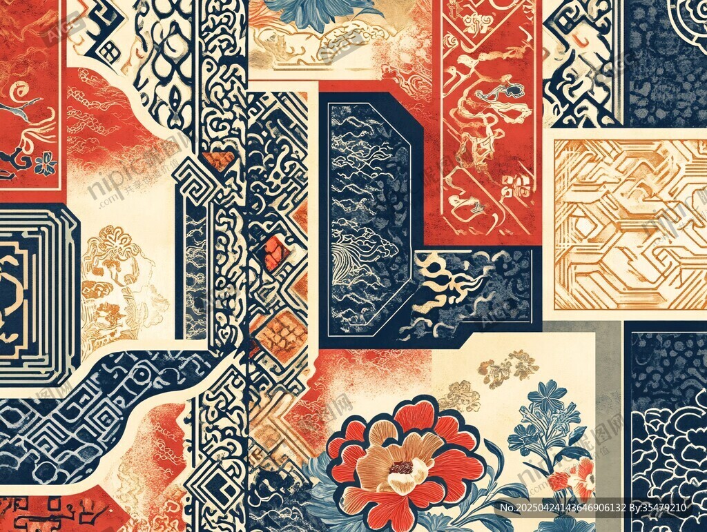 中式古典花紋圖案集合