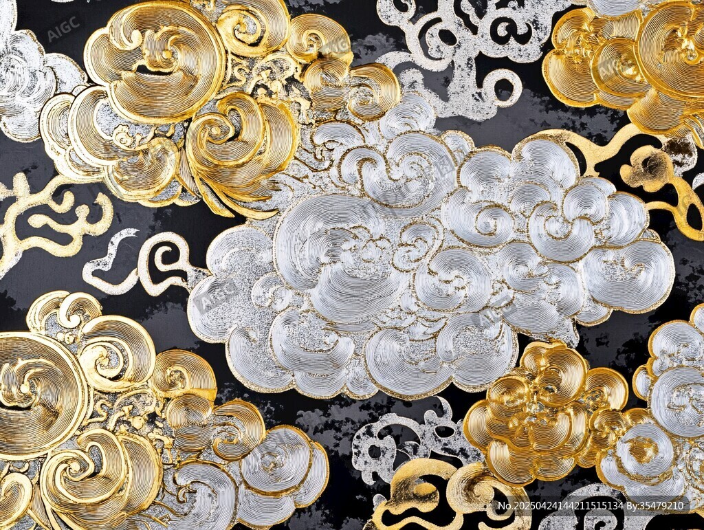 金銀祥云中式傳統(tǒng)紋飾