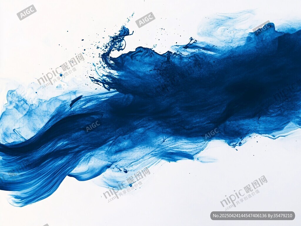 藍(lán)色墨韻在空中肆意飛舞