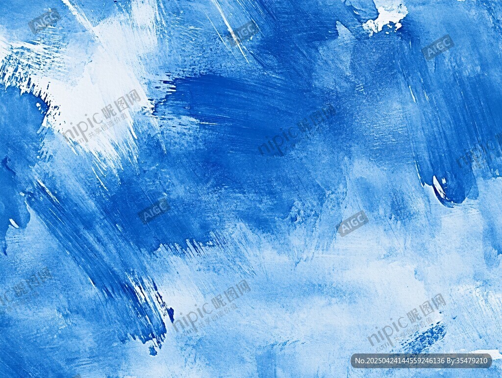藍(lán)色水彩筆觸抽象背景圖