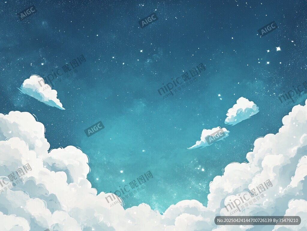 夢幻星空下的云朵奇景