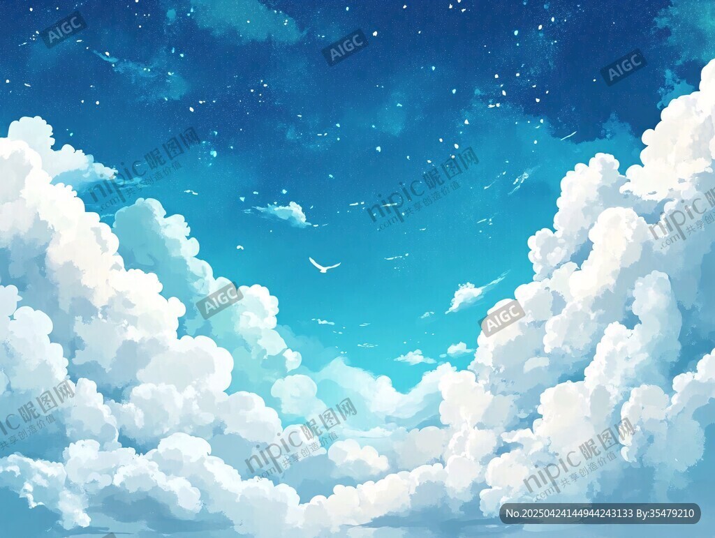 夢(mèng)幻星空下的云海景象