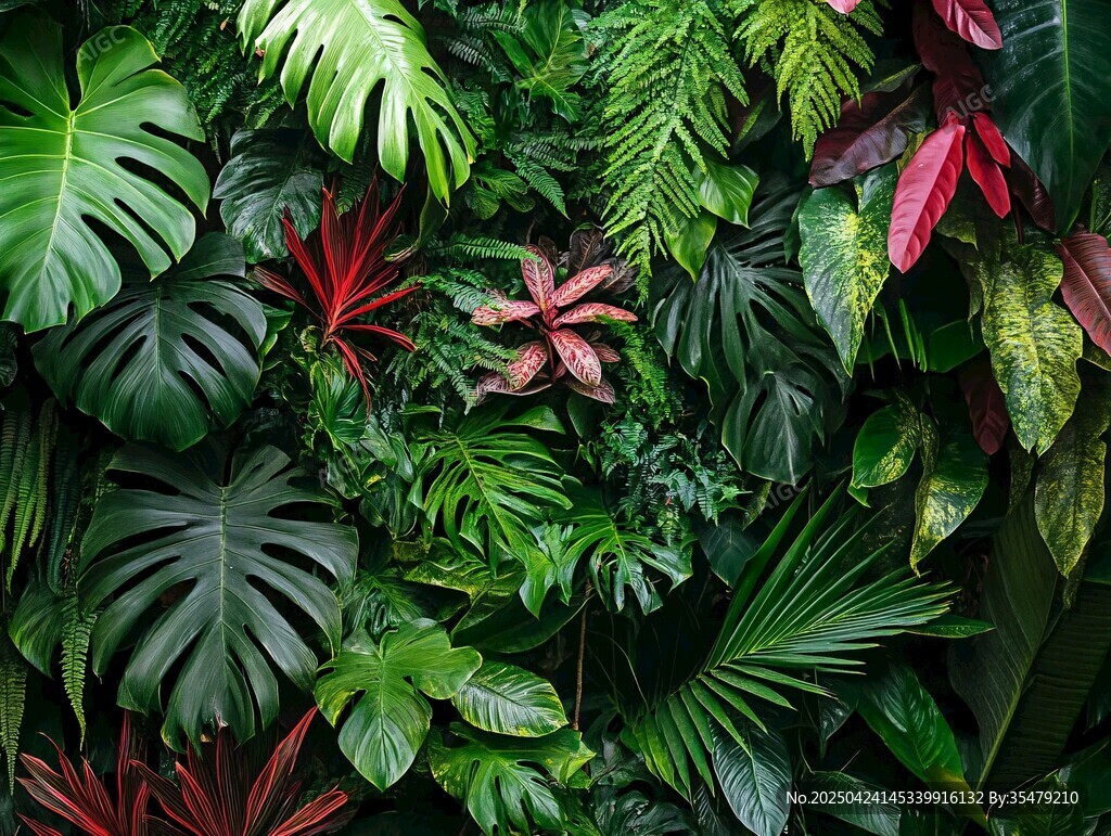 熱帶植物墻 多樣綠植之美