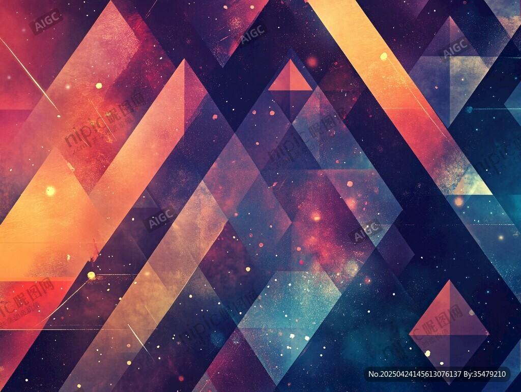 炫彩幾何星空背景圖案