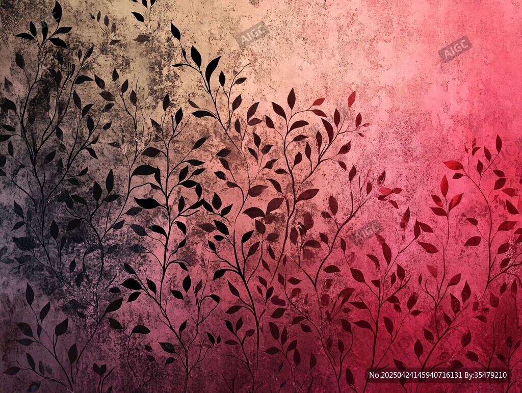 漸變色彩枝葉紋理背景圖