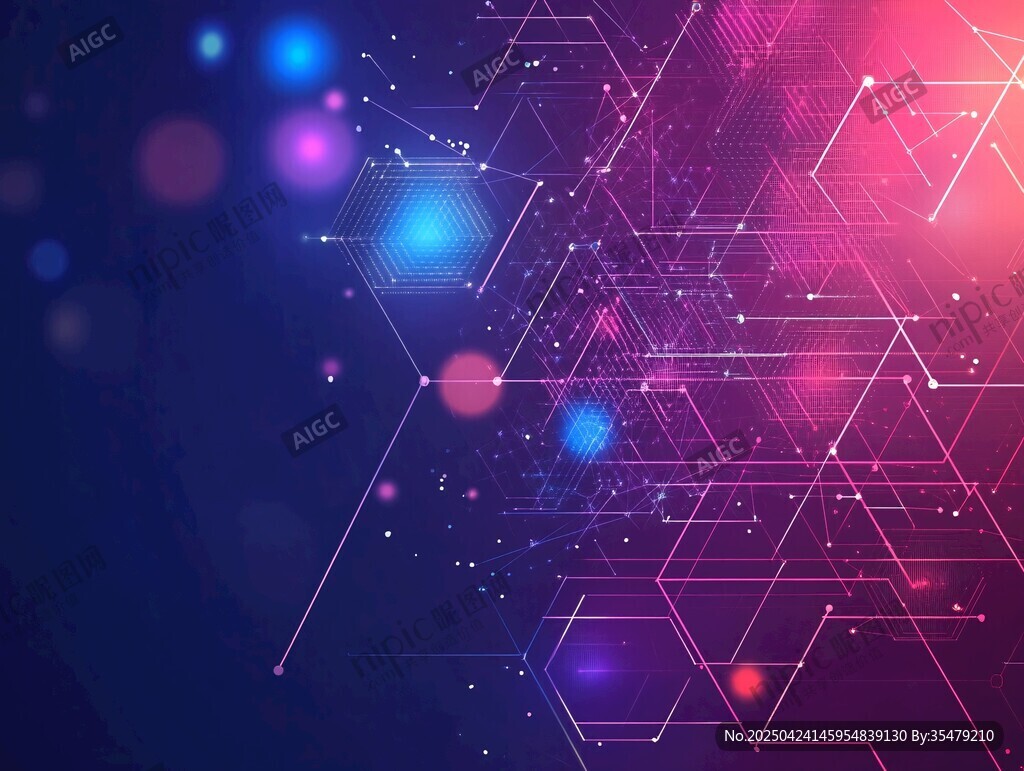 夢幻炫彩科技感幾何背景圖