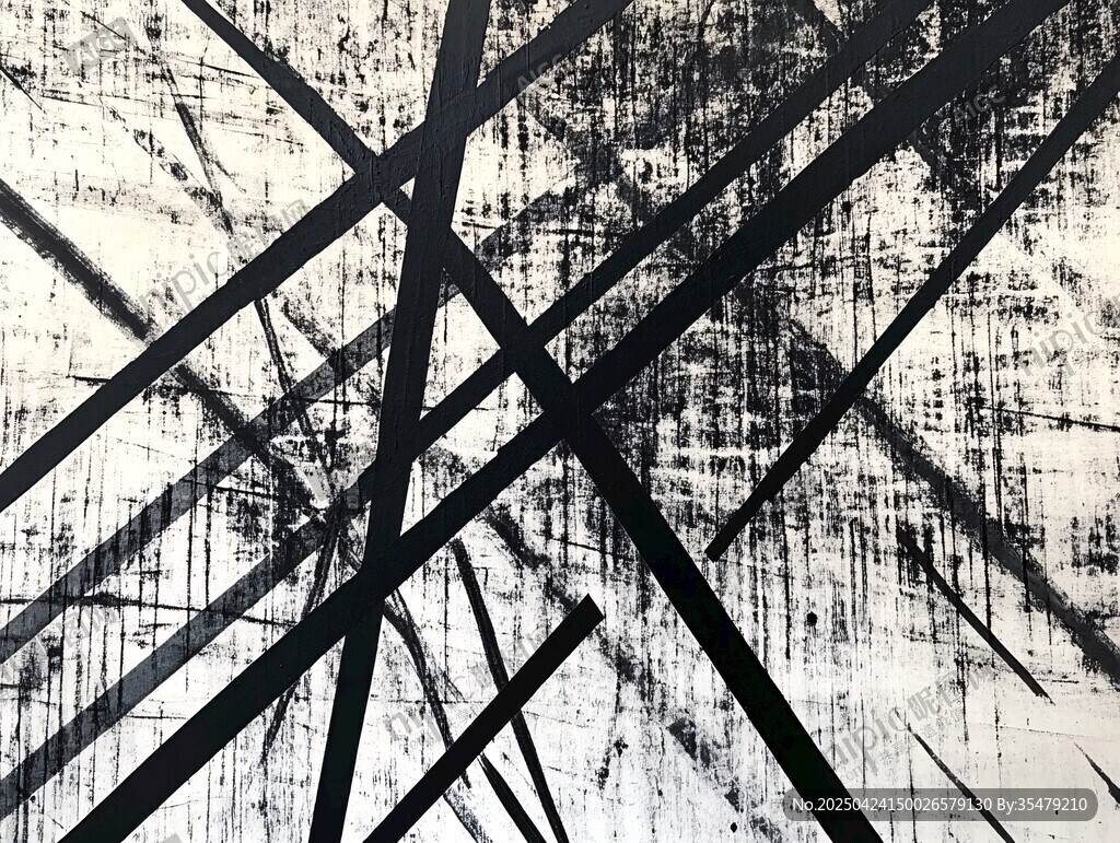 黑白線條抽象藝術(shù)畫作
