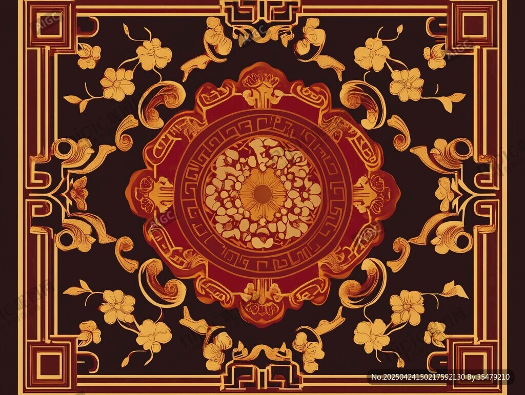 中式古典花紋裝飾圖案