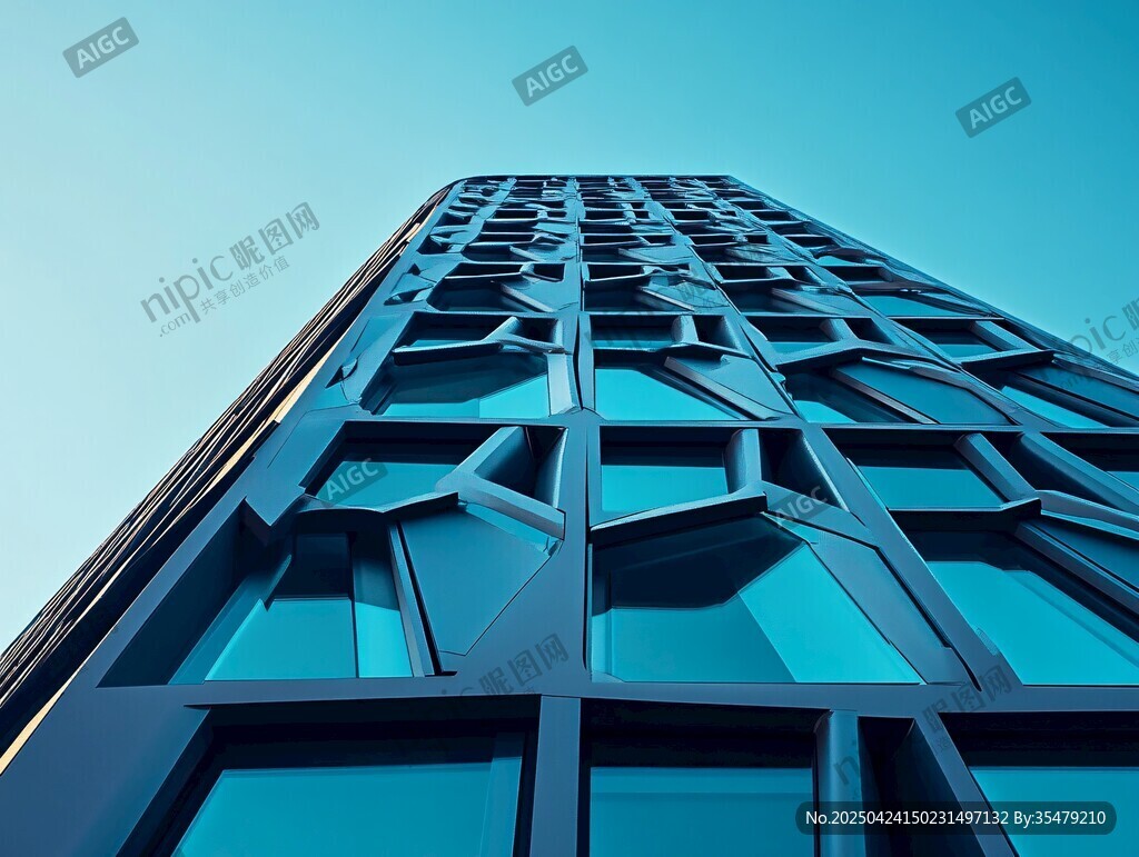 现代几何风格摩天大楼外观 现代几何风格摩天大楼外观