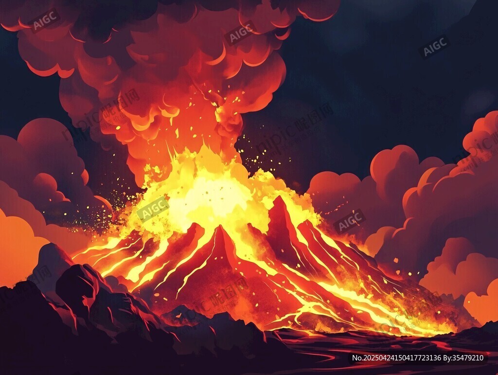火山噴發(fā)壯麗景象