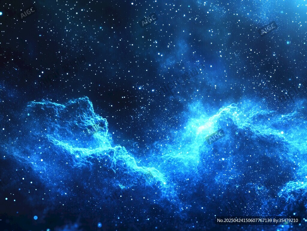 夢幻藍色星空宇宙景象