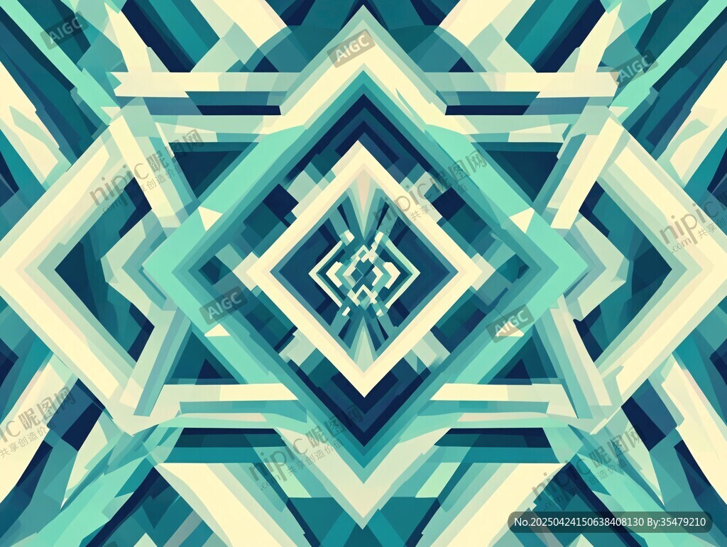 幾何抽象立體拼接圖案