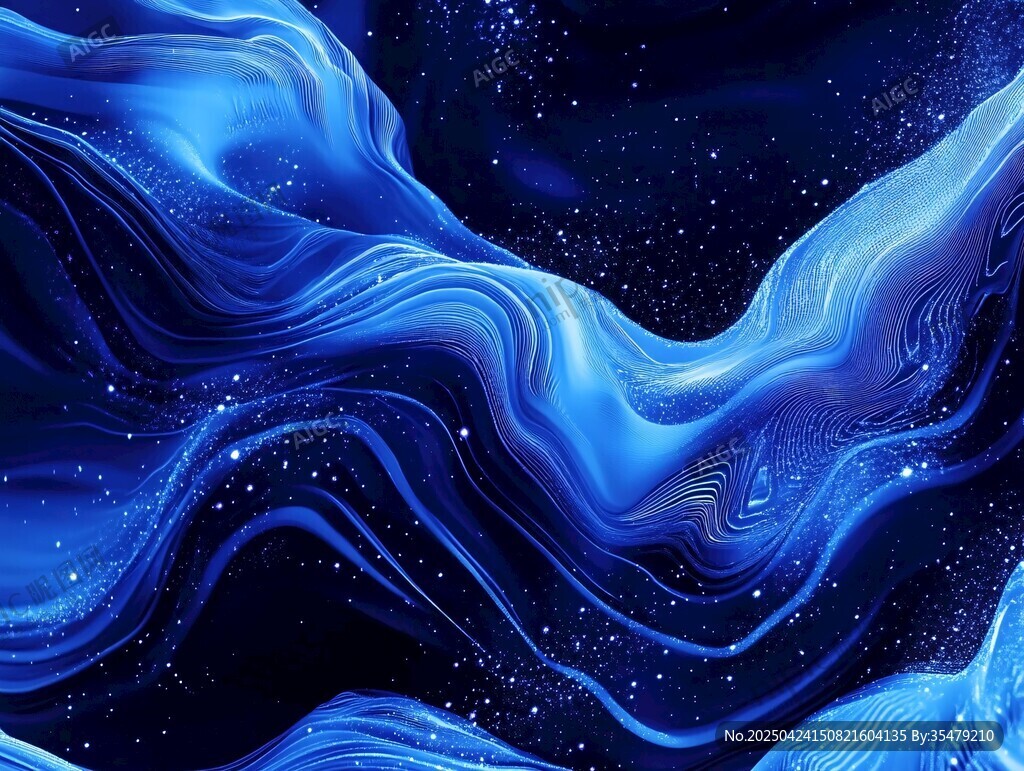 夢幻藍色流動星空背景