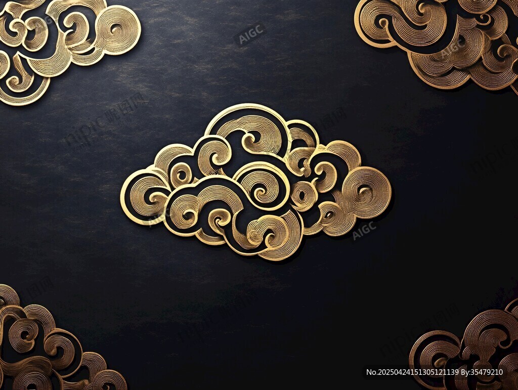 金色祥云圖案 中式典雅風(fēng)