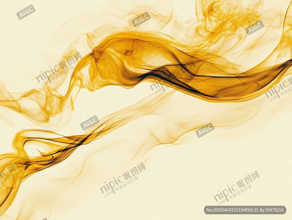 金色飄逸煙霧抽象藝術(shù)圖