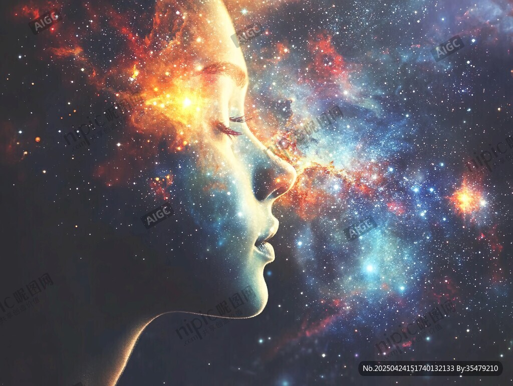 夢幻星空與側臉的奇妙融合