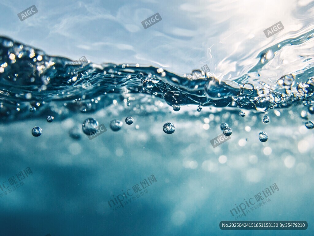 水下氣泡與波光粼粼水面