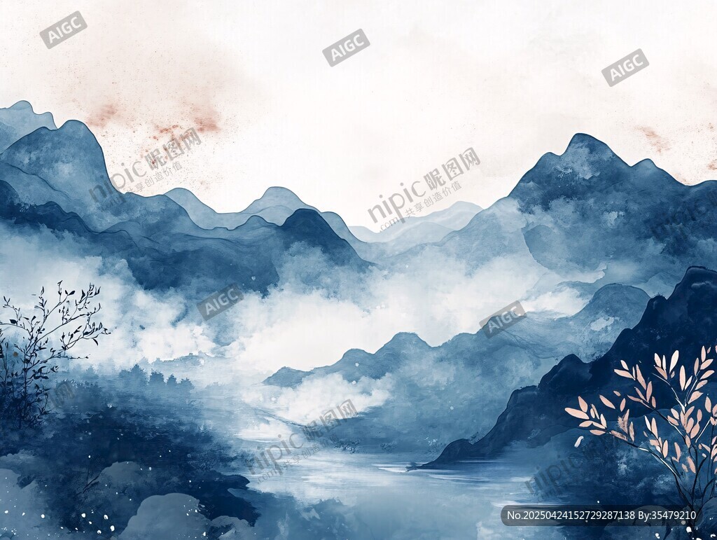水墨山水間的詩(shī)意景致