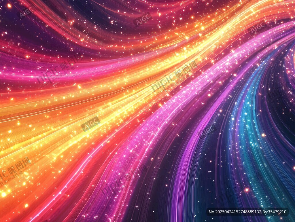 夢(mèng)幻炫彩的宇宙光帶背景