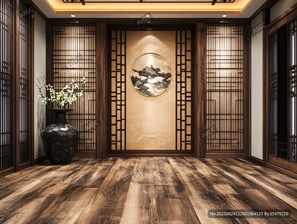 中式典雅玄關(guān)空間設(shè)計(jì)