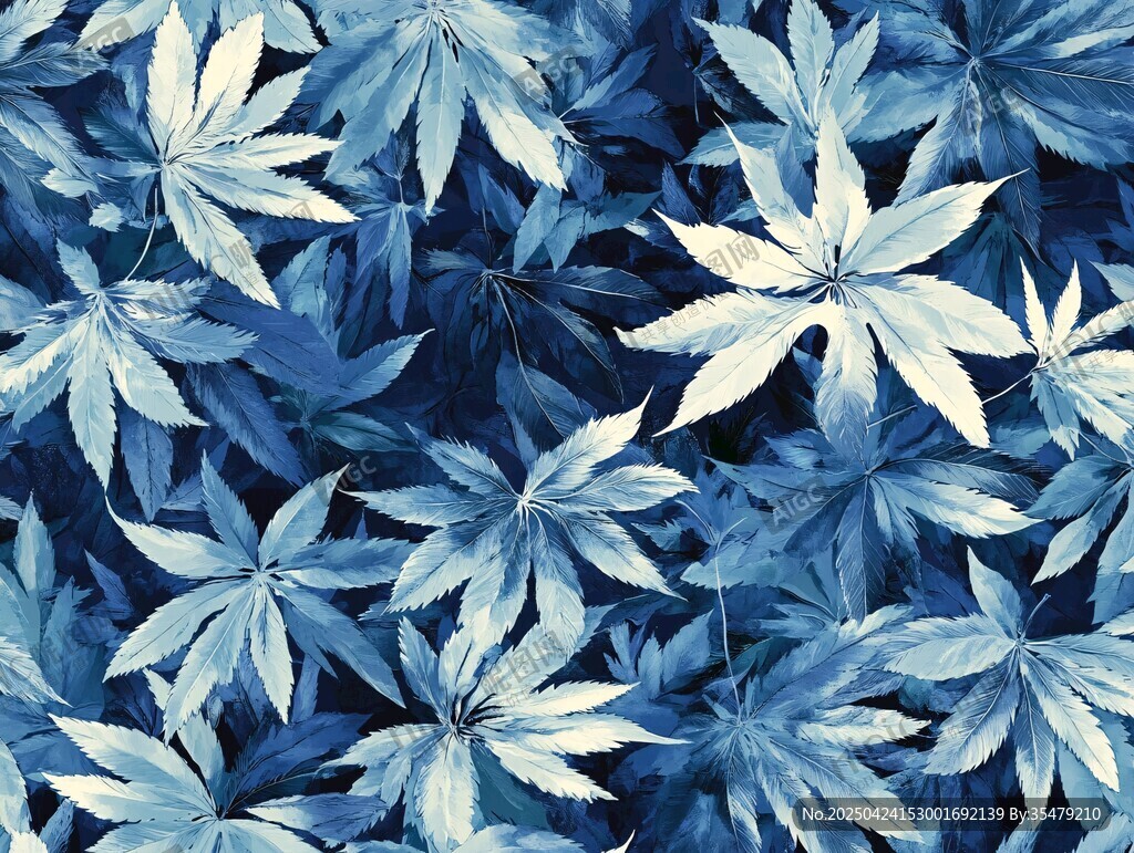 藍調(diào)楓葉圖案紋理背景